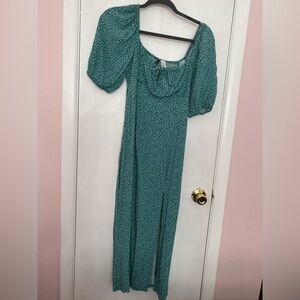 H&M Green Puff Sleeve Sundress